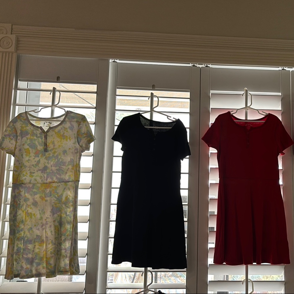 Three cotton A-line dresses
